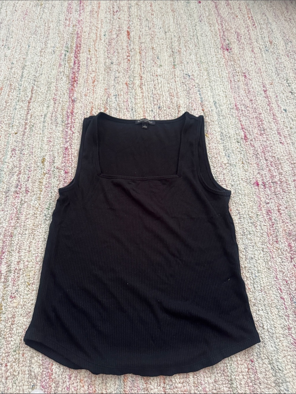 Banana Republic Black Ribbed Square-Neck Tank
